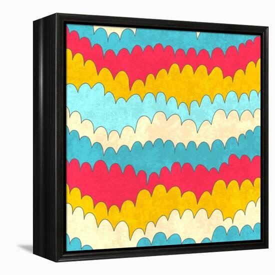 Seamless Abstract Color Wave Pattern. Vector Illustration-Magnia-Framed Stretched Canvas