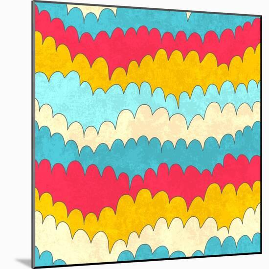 Seamless Abstract Color Wave Pattern. Vector Illustration-Magnia-Mounted Art Print