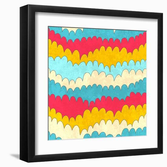 Seamless Abstract Color Wave Pattern. Vector Illustration-Magnia-Framed Art Print