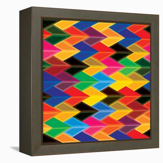 Seamless Abstract Colorful Of Arrows And Dart Shapes-smarnad-Framed Stretched Canvas