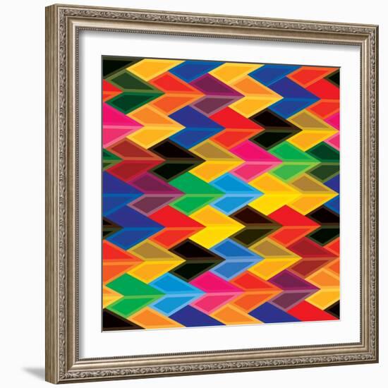 Seamless Abstract Colorful Of Arrows And Dart Shapes-smarnad-Framed Art Print