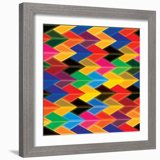 Seamless Abstract Colorful Of Arrows And Dart Shapes-smarnad-Framed Art Print