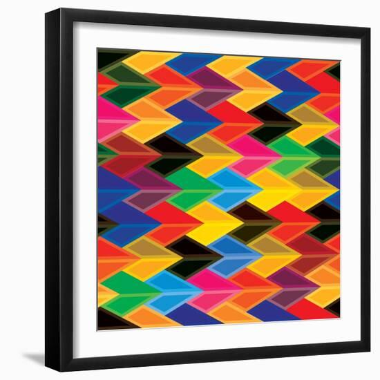 Seamless Abstract Colorful Of Arrows And Dart Shapes-smarnad-Framed Art Print