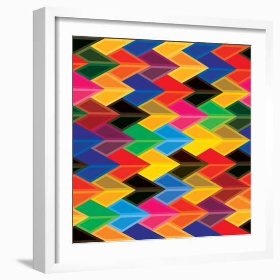 Seamless Abstract Colorful Of Arrows And Dart Shapes-smarnad-Framed Art Print