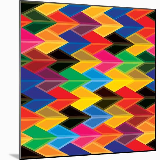 Seamless Abstract Colorful Of Arrows And Dart Shapes-smarnad-Mounted Art Print
