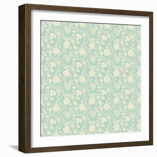 Seamless Abstract Floral Pattern Background-kostins-Framed Art Print