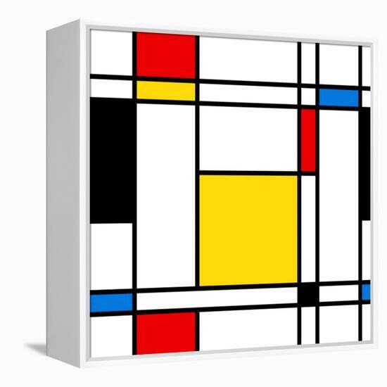 Seamless Abstract Geometric Colorful For Continuous Replicate-alexfiodorov-Framed Stretched Canvas