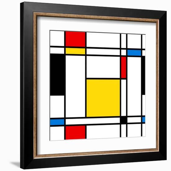 Seamless Abstract Geometric Colorful For Continuous Replicate-alexfiodorov-Framed Art Print