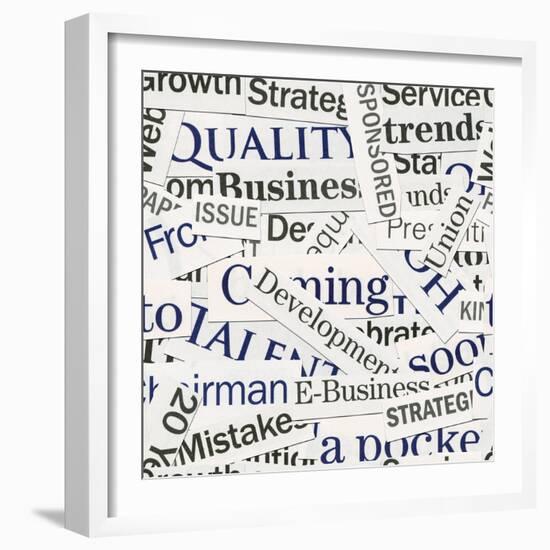 Seamless Background, Made Of Newspaper Clippings. Business Theme-donatas1205-Framed Art Print