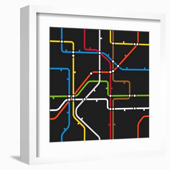 Seamless Background of Abstract Metro Scheme-tovovan-Framed Art Print