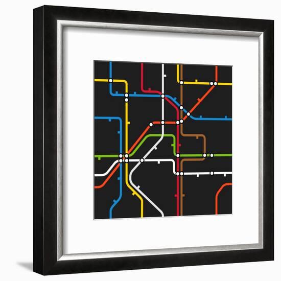 Seamless Background of Abstract Metro Scheme-tovovan-Framed Art Print