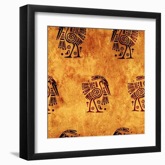 Seamless Background With American Indian Traditional Patterns-frenta-Framed Art Print