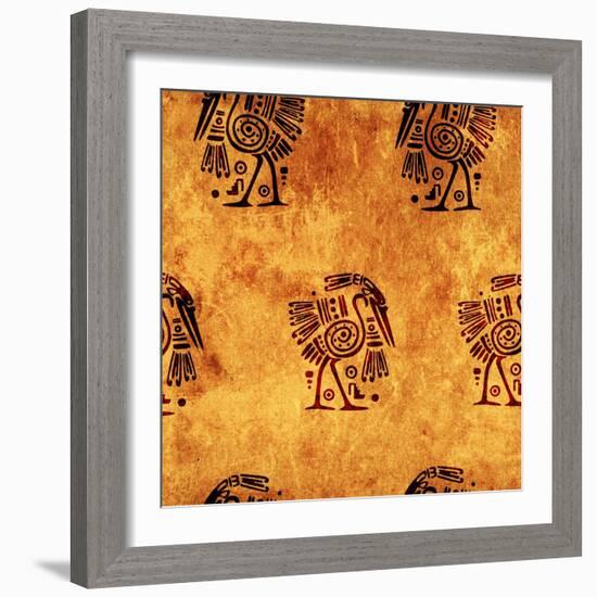 Seamless Background With American Indian Traditional Patterns-frenta-Framed Art Print