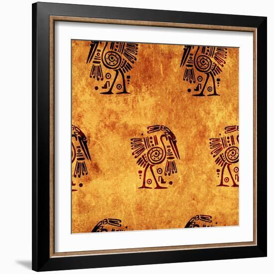 Seamless Background With American Indian Traditional Patterns-frenta-Framed Art Print