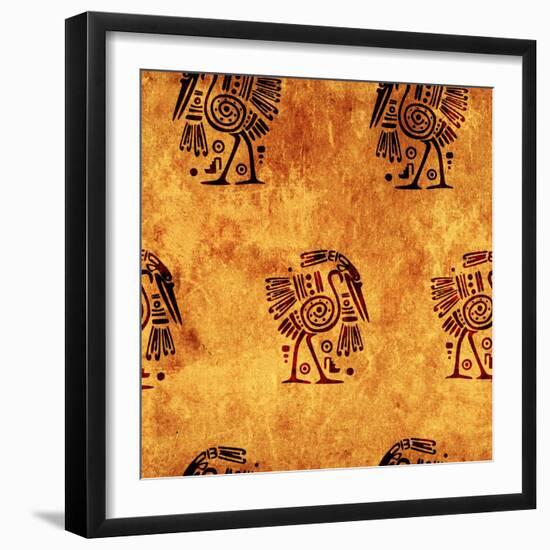 Seamless Background With American Indian Traditional Patterns-frenta-Framed Art Print