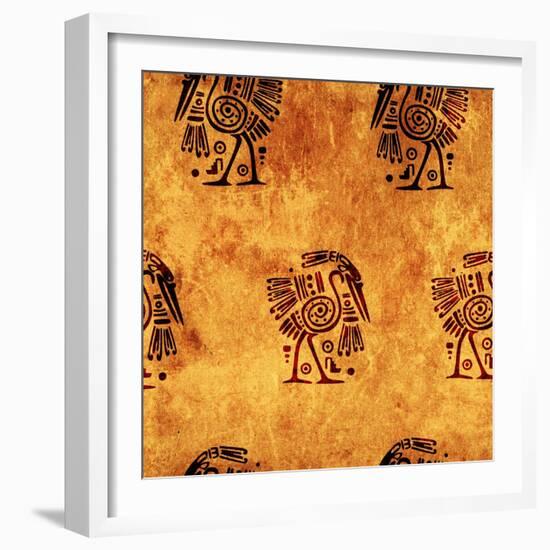 Seamless Background With American Indian Traditional Patterns-frenta-Framed Art Print