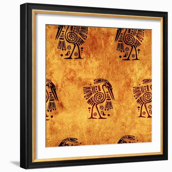 Seamless Background With American Indian Traditional Patterns-frenta-Framed Art Print