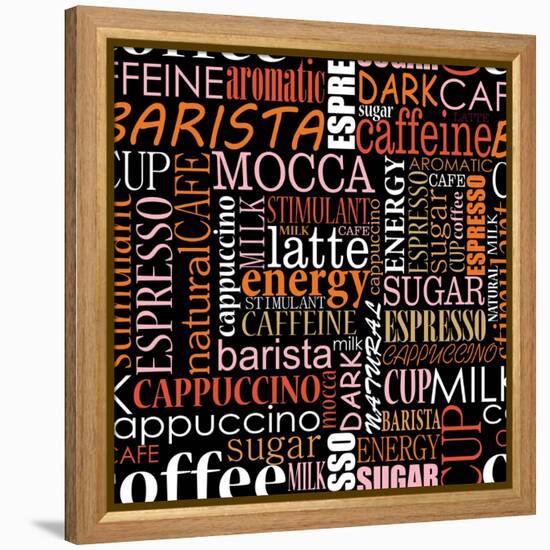 Seamless Background With Coffee Tags-seamartini-Framed Stretched Canvas