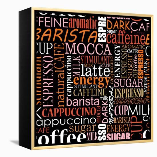 Seamless Background With Coffee Tags-seamartini-Framed Stretched Canvas