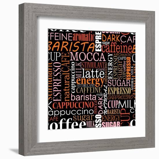 Seamless Background With Coffee Tags-seamartini-Framed Art Print