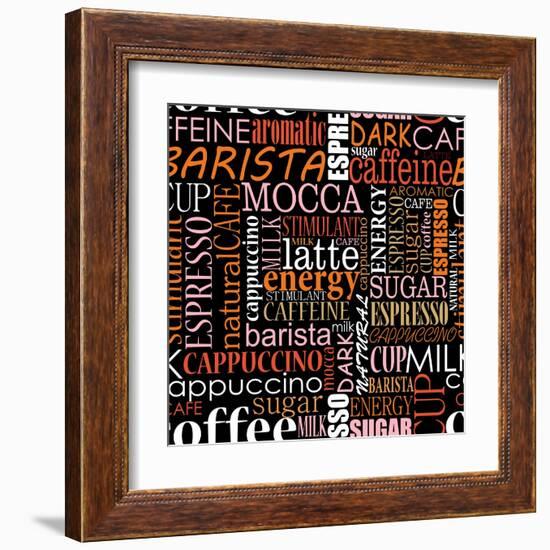 Seamless Background With Coffee Tags-seamartini-Framed Art Print