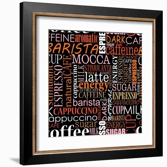 Seamless Background With Coffee Tags-seamartini-Framed Art Print