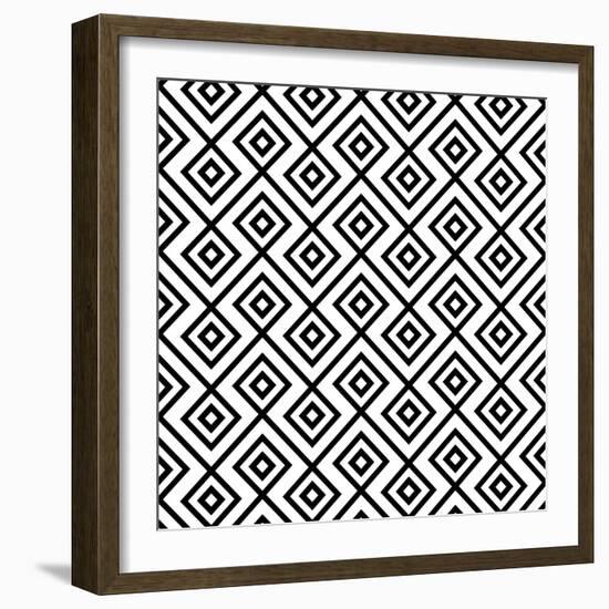 Seamless Black And White Diamonte-viviv-Framed Art Print