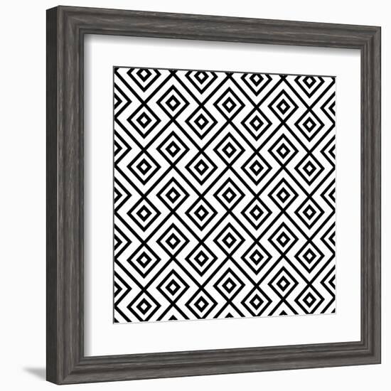 Seamless Black And White Diamonte-viviv-Framed Art Print