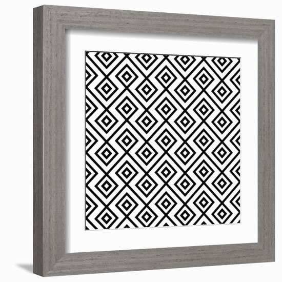 Seamless Black And White Diamonte-viviv-Framed Art Print