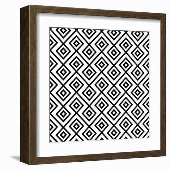 Seamless Black And White Diamonte-viviv-Framed Art Print