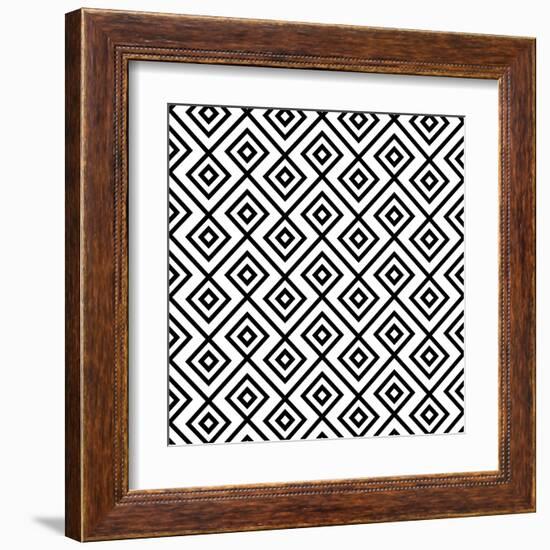 Seamless Black And White Diamonte-viviv-Framed Art Print