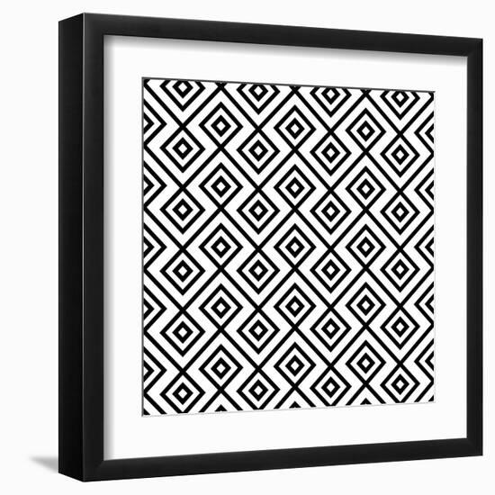 Seamless Black And White Diamonte-viviv-Framed Art Print
