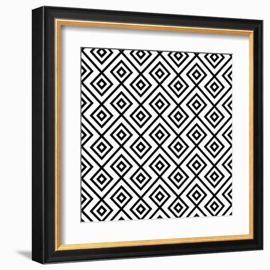 Seamless Black And White Diamonte-viviv-Framed Art Print