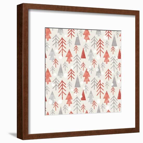 Seamless Christmas Pattern on Paper Texture. Winter Background.-Irtsya-Framed Art Print