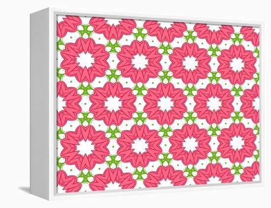 Seamless Colorful Floral Pattern Background-epic44-Framed Stretched Canvas