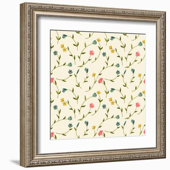 Seamless Floral Pattern-cristatus-Framed Art Print