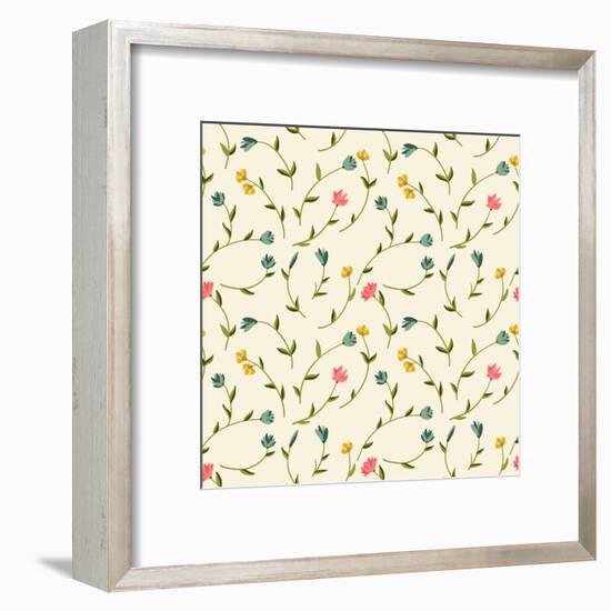 Seamless Floral Pattern-cristatus-Framed Art Print