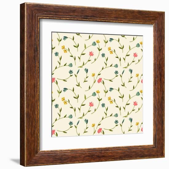 Seamless Floral Pattern-cristatus-Framed Art Print