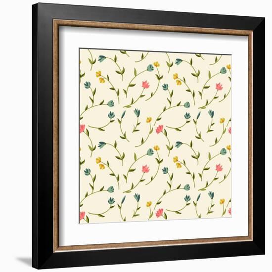 Seamless Floral Pattern-cristatus-Framed Art Print