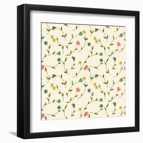 Seamless Floral Pattern-cristatus-Framed Art Print