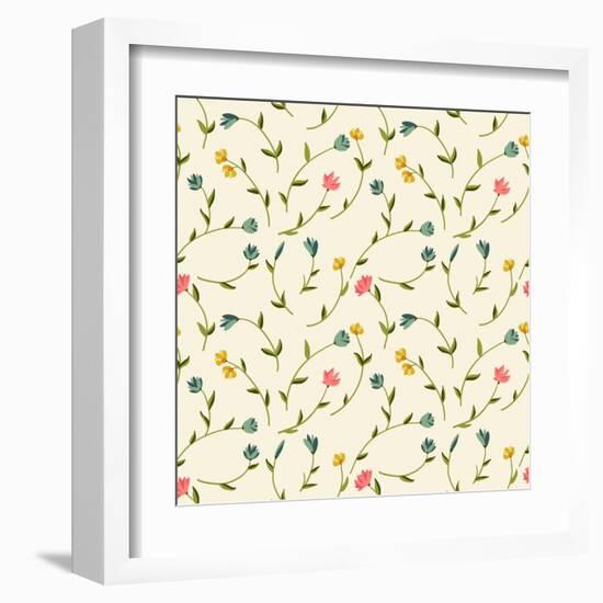 Seamless Floral Pattern-cristatus-Framed Art Print
