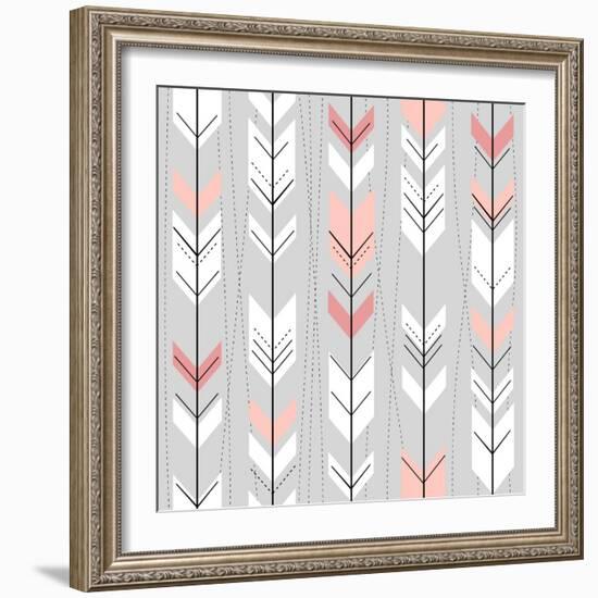 Seamless Geometric Pattern In Retro Style-Alisa Foytik-Framed Art Print