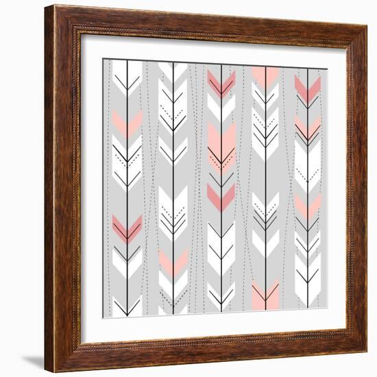 Seamless Geometric Pattern In Retro Style-Alisa Foytik-Framed Art Print