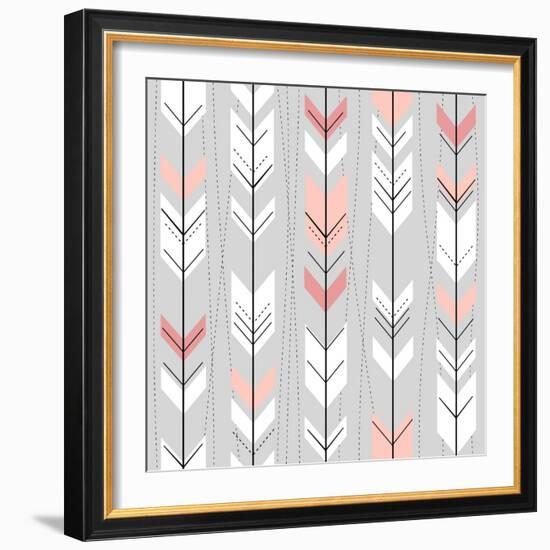 Seamless Geometric Pattern In Retro Style-Alisa Foytik-Framed Art Print