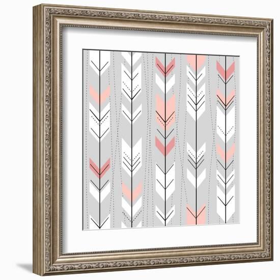 Seamless Geometric Pattern In Retro Style-Alisa Foytik-Framed Art Print