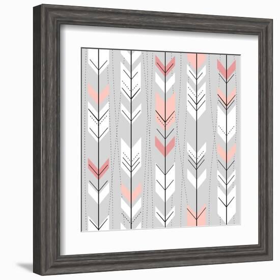 Seamless Geometric Pattern In Retro Style-Alisa Foytik-Framed Art Print