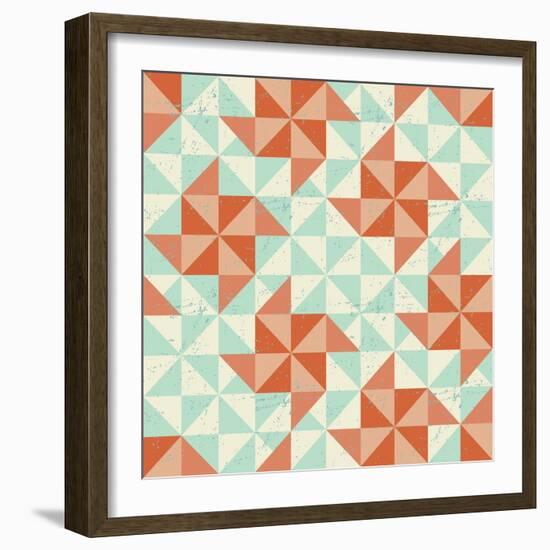 Seamless Geometric Pattern With Origami Elements-incomible-Framed Art Print