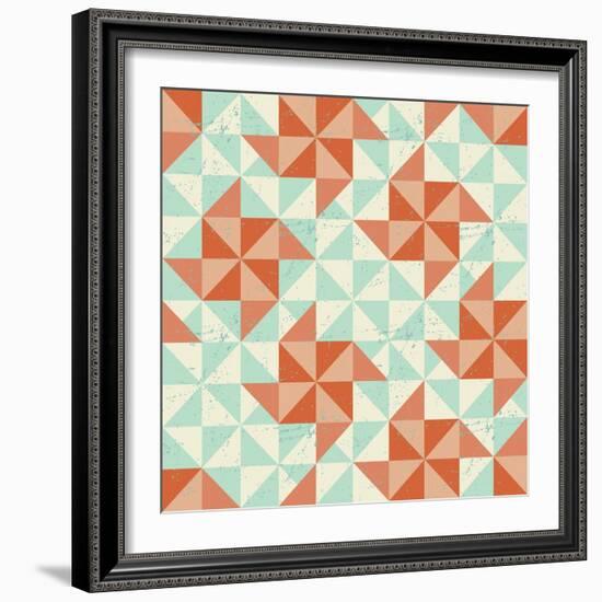 Seamless Geometric Pattern With Origami Elements-incomible-Framed Art Print