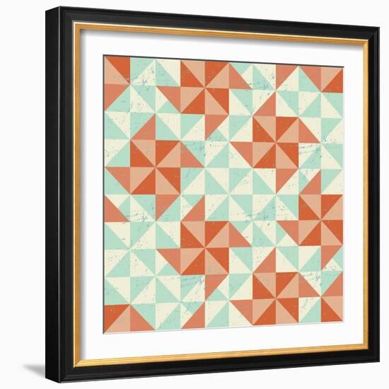 Seamless Geometric Pattern With Origami Elements-incomible-Framed Art Print