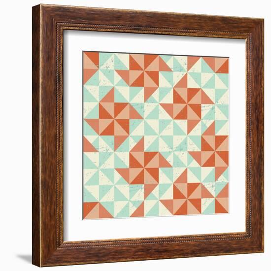 Seamless Geometric Pattern With Origami Elements-incomible-Framed Art Print